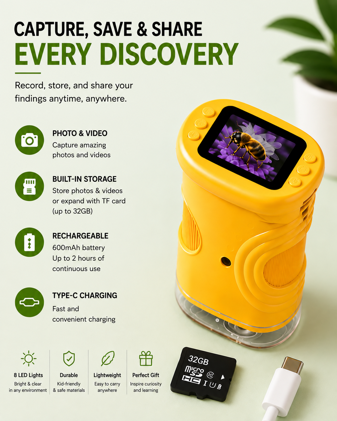 Curivio Pocket Explorer Digital Microscope